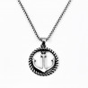 60cm x 3mm Ketting + Anker Hanger Heren - Stalen Zilverkleur - Symbool