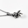 Dames Bloem Design Stalen Ketting + Oorbellen Set