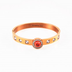 Dames Bangle Roségoudkleurige Roestvrij Stalen Slavenarmband