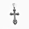 60cm x 3mm Ketting + Fleur de Lis Kruishanger met Zirkonia's Unisex - RVS Zilverkleur