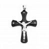 Heren Jesus Christus XL-Kruishanger Roestvrij Stalen Zwart-Zilverkleur