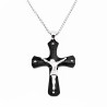Heren Jesus Christus XL-Kruishanger Roestvrij Stalen Zwart-Zilverkleur