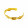 Stijve Gevlochten Armband Verguld Stalen Dames Bangle