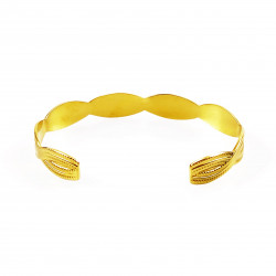 Stijve Gevlochten Armband Verguld Stalen Dames Bangle