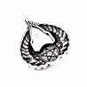 60cm x 3mm Ketting +  Engelenvleugel Hanger Heren Pentacle Wicca - Stalen Zilverkleur