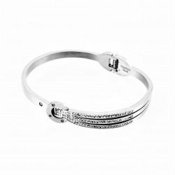 Roestvrij Stalen Dames Bangle Armband met Strass