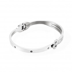 Roestvrij Stalen Dames Bangle Armband met Strass