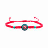 Handgemaakt Rode Macramé Armband - Groene Schelp Turks Oog