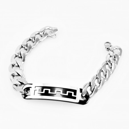 RVS Heren Cubaanse Schakelketting Armband met Plaatje