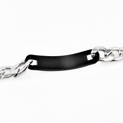 RVS Heren Cubaanse Schakelketting Armband met Plaatje