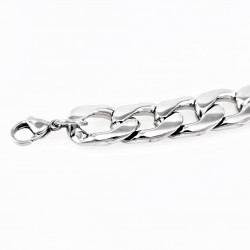 RVS Heren Cubaanse Schakelketting Armband met Plaatje