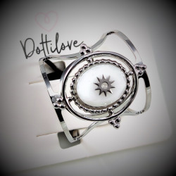 Dames Dottilove Witte Natuursteen Ring Roestvrij Stalen