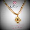 Stalen Dames Figaro Ketting met Kruis - Gold Plated