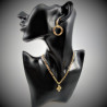 Stalen Dames Figaro Ketting met Kruis - Gold Plated