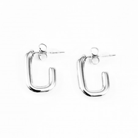 Dottilove Ø18mm Stalen Schakel Oorbellen - Dames - RVS Wit Gold Plated
