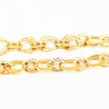 Stalen Dames Ketting Asymmetrische Platte Schakels - Slangenpatroon - Gold Plated