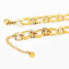 Stalen Dames Ketting Asymmetrische Platte Schakels - Slangenpatroon - Gold Plated