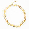 Stalen Dames Ketting Asymmetrische Platte Schakels - Slangenpatroon - Gold Plated