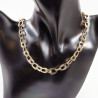 Stalen Dames Ketting Asymmetrische Platte Schakels - Slangenpatroon - Gold Plated