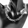 Roestvrij Stalen Dames Ketting Asymmetrische Platte Schakels - Slangenpatroon