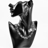 Roestvrij Stalen Dames Ketting Asymmetrische Platte Schakels - Slangenpatroon