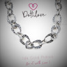 Roestvrij Stalen Dames Ketting Asymmetrische Platte Schakels - Slangenpatroon