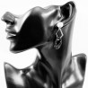Zwart-Zilverkleur Stalen Dames Lange Oorbellen Sterren - Ruit-Hanger