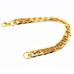 20cm x 11mm Heren Cubaanse Armband Verguld Roestvrij Stalen