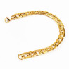 22cm x 9,5mm Heren Gedetailleerde Cubaanse Armband Verguld Stalen