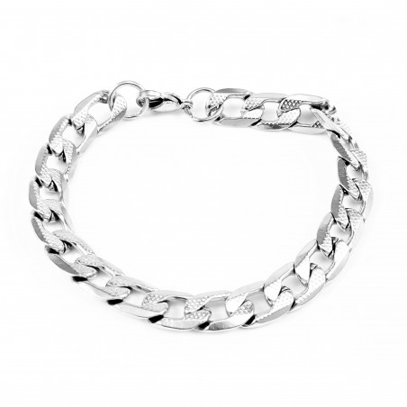 22cm x 9,5mm Heren Gedetailleerde Cubaanse Armband Roestvrij Stalen