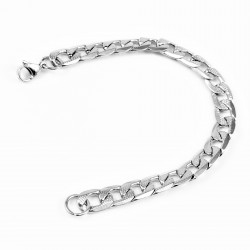 22cm x 9,5mm Heren Gedetailleerde Cubaanse Armband Roestvrij Stalen