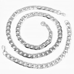 22cm x 9,5mm Heren Gedetailleerde Cubaanse Armband Roestvrij Stalen