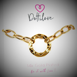 Dottilove Ovale Schakelarmband - Dames - Staal Gold Plated