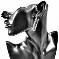 Twisted Dames U-vorm Zilverkleurige Roestvrij Stalen Oorringen - Plated