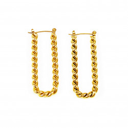 Twisted Dames U-vorm Oorringen - Roestvrij Staal Gold Plated