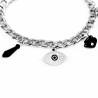 Roestvrij Stalen Dames Cubaanse Armband - Turkse oog - Zwarte Stenen