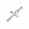 60cm x 3mm Ketting + Egyptische Kruis Ankh Hanger - Stalen Zilverkleur - Amulet Heren - Dames