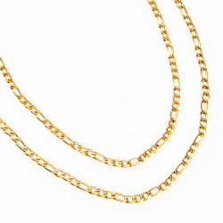 Dottilove Dubbele Figaro Ketting - Dames Ketting - 14K Verguld Roestvrij Staal