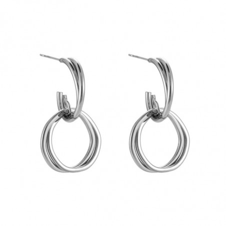 Dottilove - Ø22mm Oorbellen Dames - Dubbele Ringen Oorringen - RVS - Plated