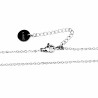 Dames Roestvrij Stalen Ketting met Zwarte Zirkonen Ronder Hanger