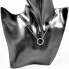 Dames Roestvrij Stalen Ketting met Fonkelende Zirkonen Ronder Hanger