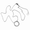 Dames Roestvrij Stalen Ketting met Fonkelende Zirkonen Ronder Hanger