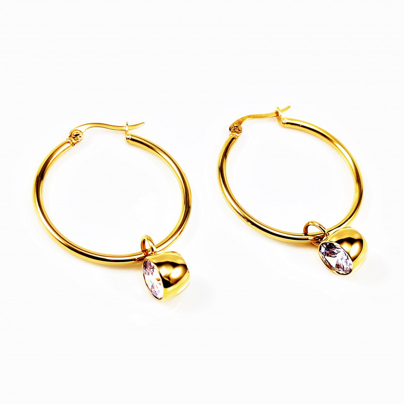 Giuno Ø30mm Oorbellen Dames - Roestvrij Stalen Oorringen Gold Plated - Zikonia Hanger Giuno Ø30mm Oorbellen Dames - Roestvrij Stalen Oorringen Gold Plated - Zikonia Hanger