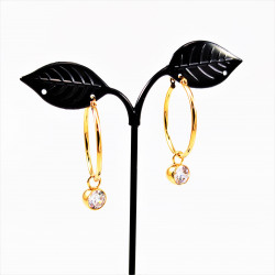 Giuno Ø30mm Oorbellen Dames - Roestvrij Stalen Oorringen Gold Plated - Zikonia Hanger