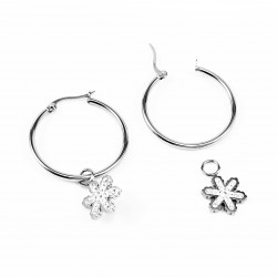 Giuno ∅30mm Oorbellen Dames - Roestvrij Stalen Oorringen - Strass Ster Hanger