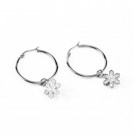 Giuno ∅30mm Oorbellen Dames - Roestvrij Stalen Oorringen - Strass Ster Hanger