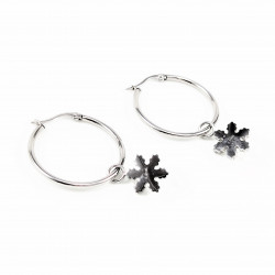 Giuno ∅30mm Oorbellen Dames - Roestvrij Stalen Oorringen - Strass Ster Hanger