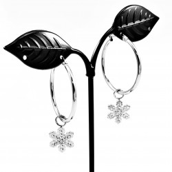 Giuno ∅30mm Oorbellen Dames - Roestvrij Stalen Oorringen - Strass Ster Hanger