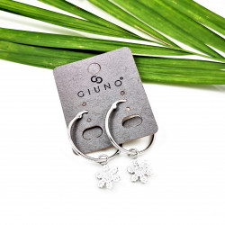 Giuno ∅30mm Oorbellen Dames - Roestvrij Stalen Oorringen - Strass Ster Hanger