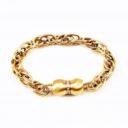 MAILLA Dames Schakelsketting Armband - Vergulde Roestvrij Stalen Armband